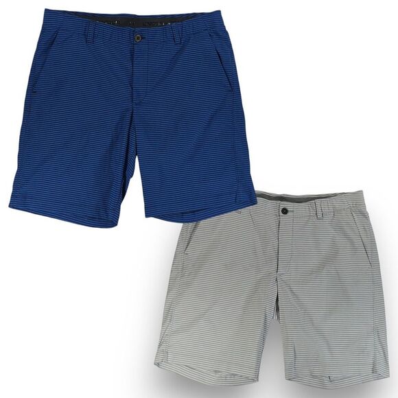 Lot Of 2 Under Armour Tiger Shorts Mens 38 Stripe Showdown Heatgear 1309553 - Picture 1 of 15
